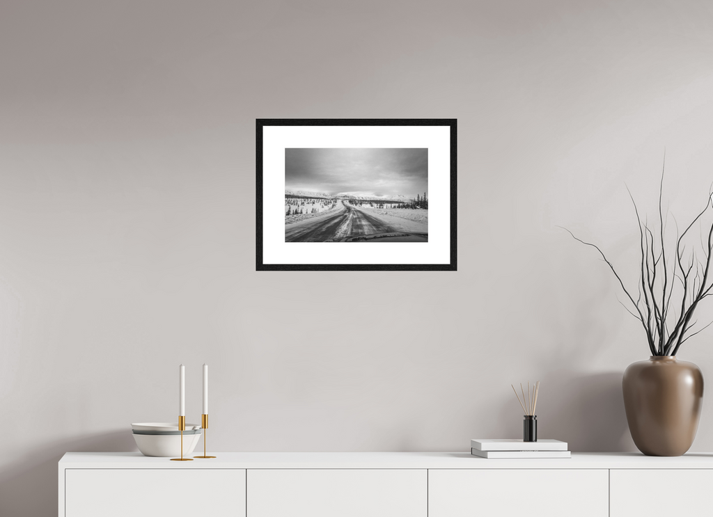 45 x 30 cm, Framed Passepartout (Hahnemühle Photo Rag Baryta) George Parks Highway NEW