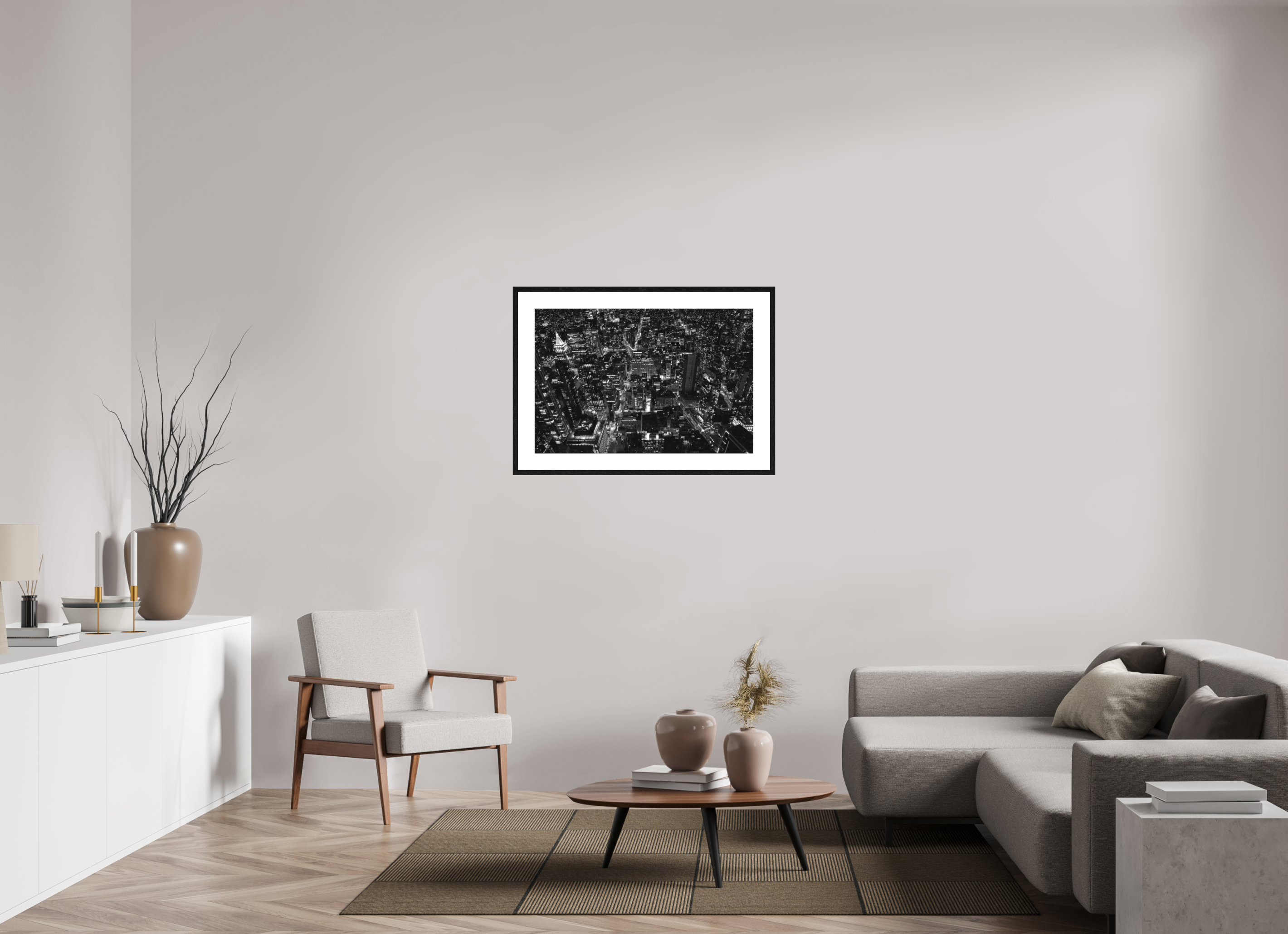 90 x 60 cm, Framed Passepartout (Hahnemühle Photo Rag Baryta) Above The Streets NEW