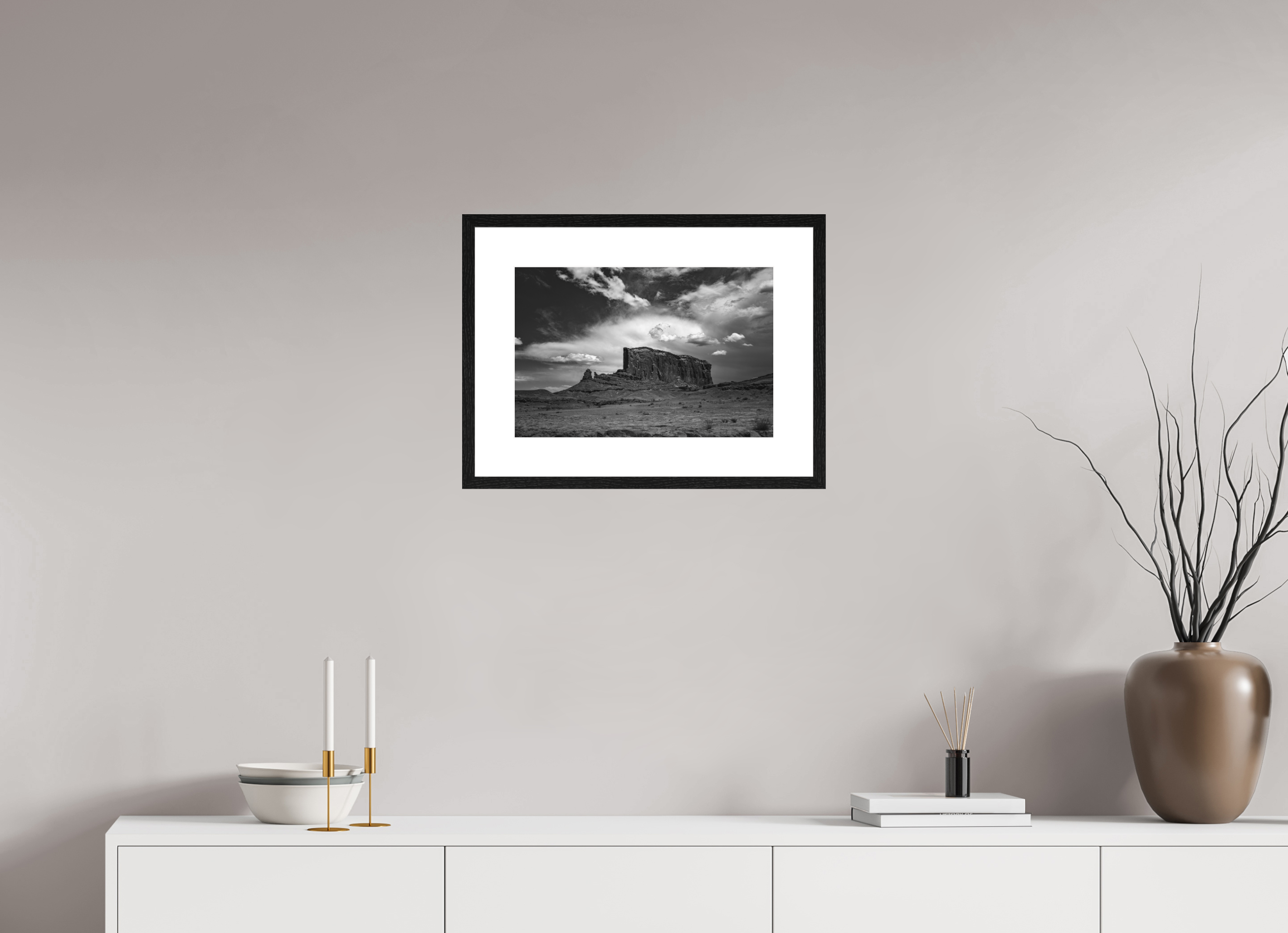 45 x 30 cm, Framed Passepartout (Hahnemühle Photo Rag Baryta) Monument Valley NEW
