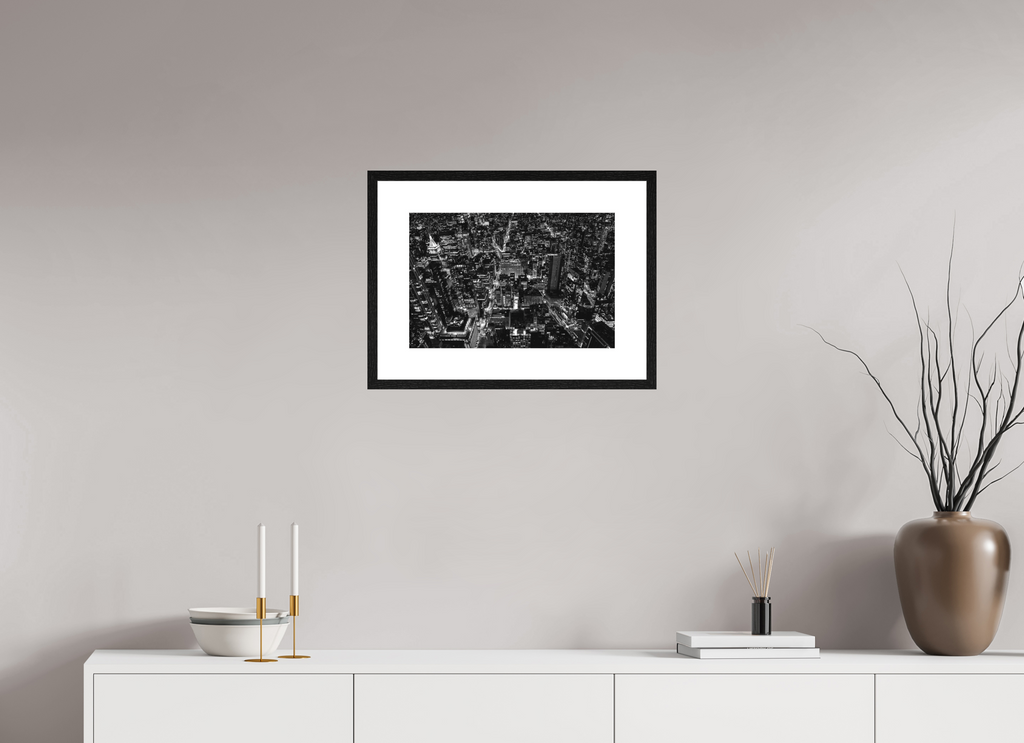 45 x 30 cm, Framed Passepartout (Hahnemühle Photo Rag Baryta) Above The Streets NEW