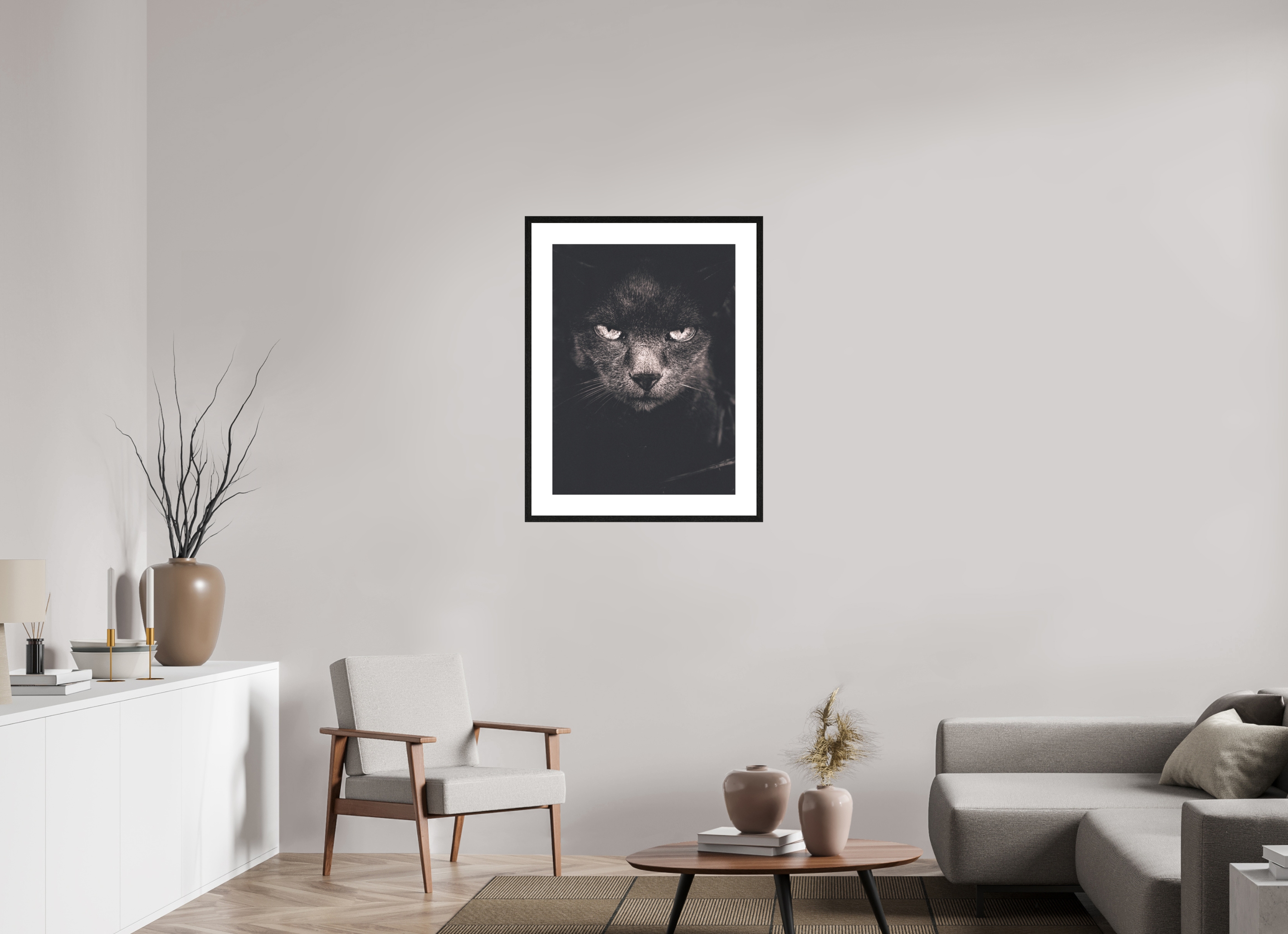 60 x 81,8 cm, Framed Passepartout (Hahnemühle Photo Rag Baryta) PE