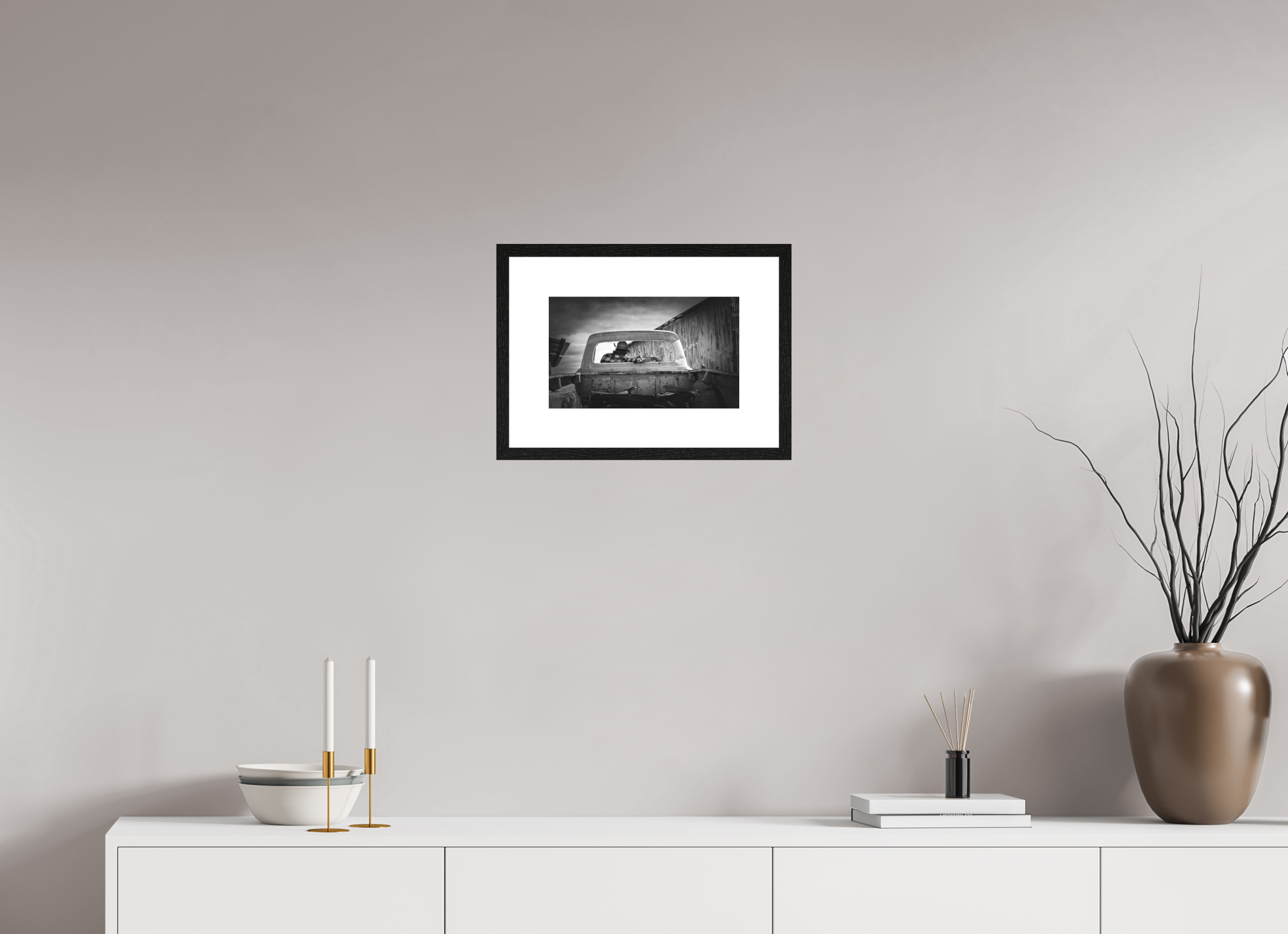 33,4 x 20 cm, Framed Passepartout (Hahnemühle Photo Rag Baryta) Remember NEW