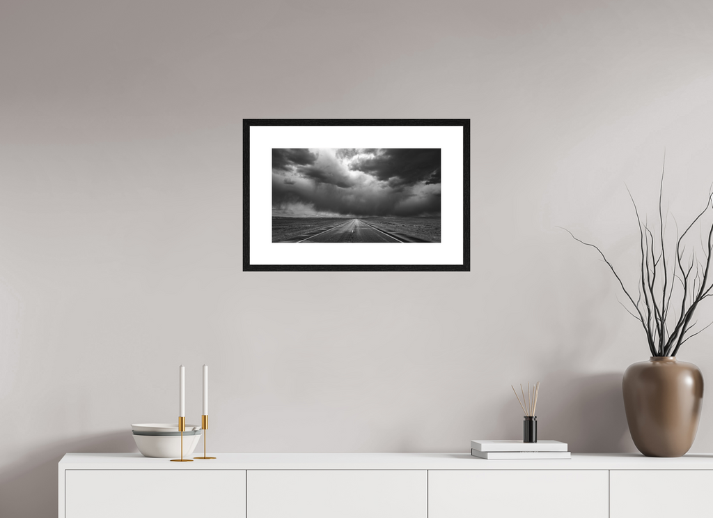 53 x 30 cm, Framed Passepartout (Hahnemühle Photo Rag Baryta) Into The Storm NEW
