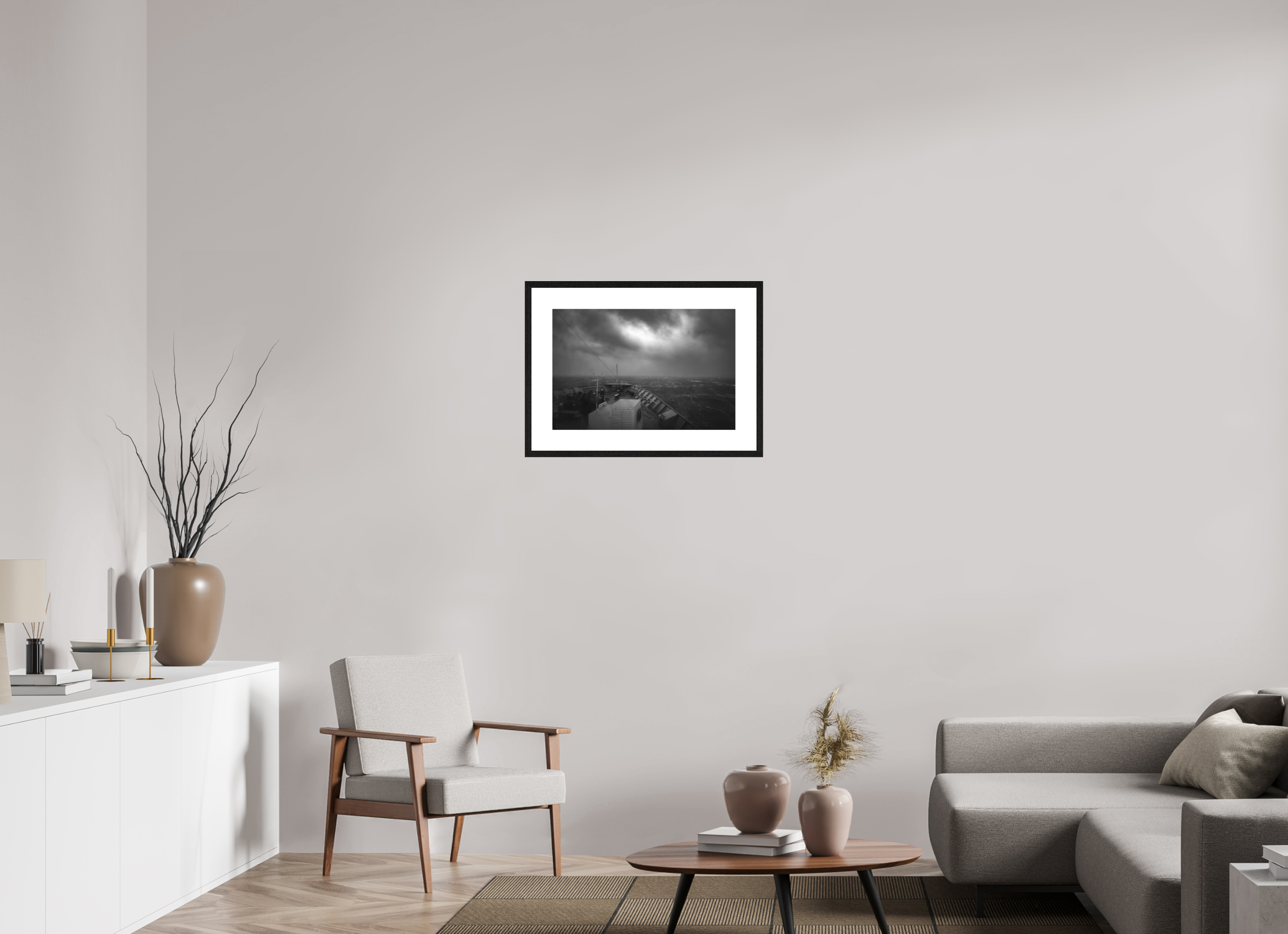 60 x 40 cm, Framed Passepartout (Hahnemühle Photo Rag Baryta) Storm on the Alaska Ferry NEW