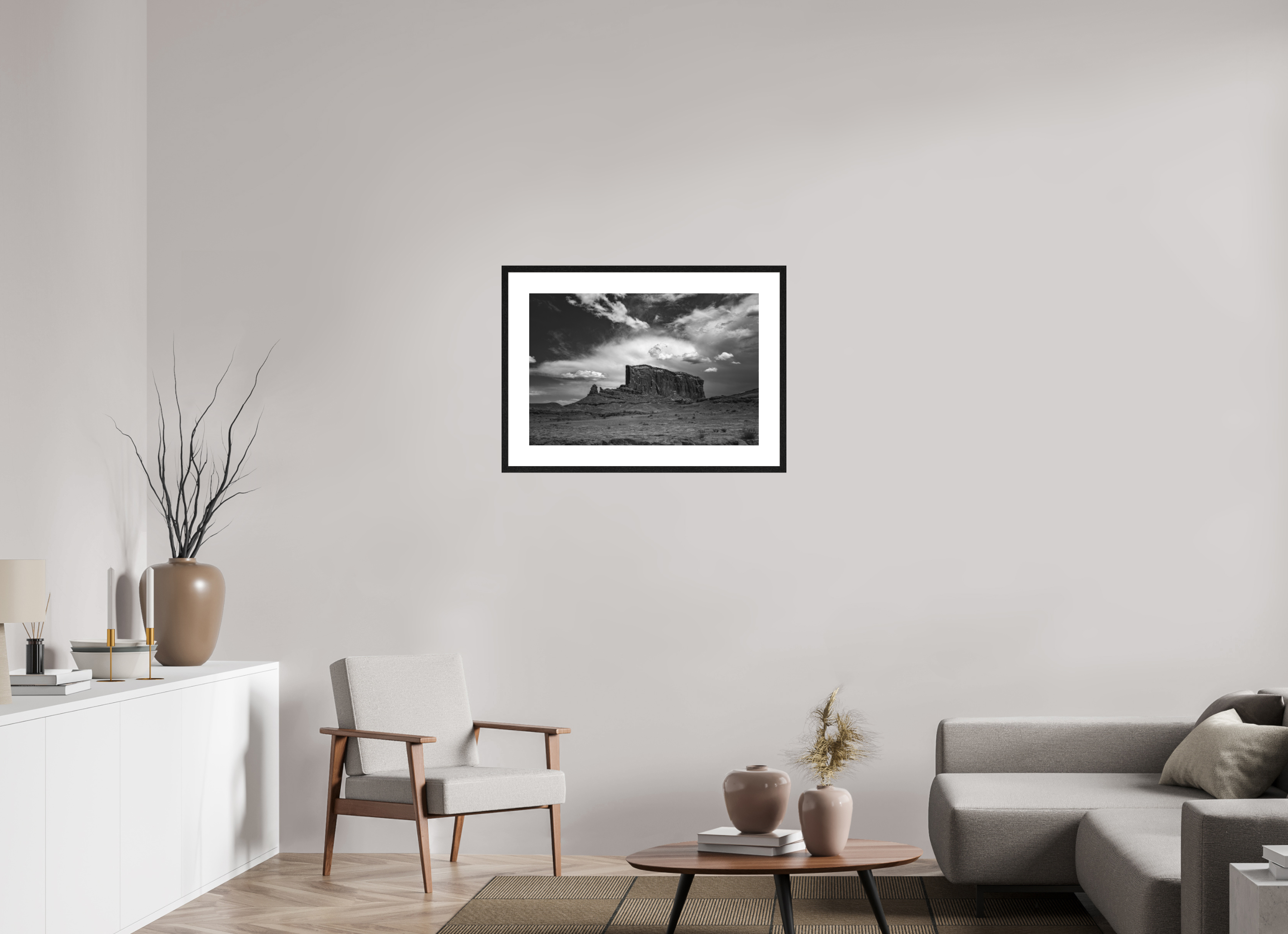 75 x 50 cm, Framed Passepartout (Hahnemühle Photo Rag Baryta) Monument Valley NEW