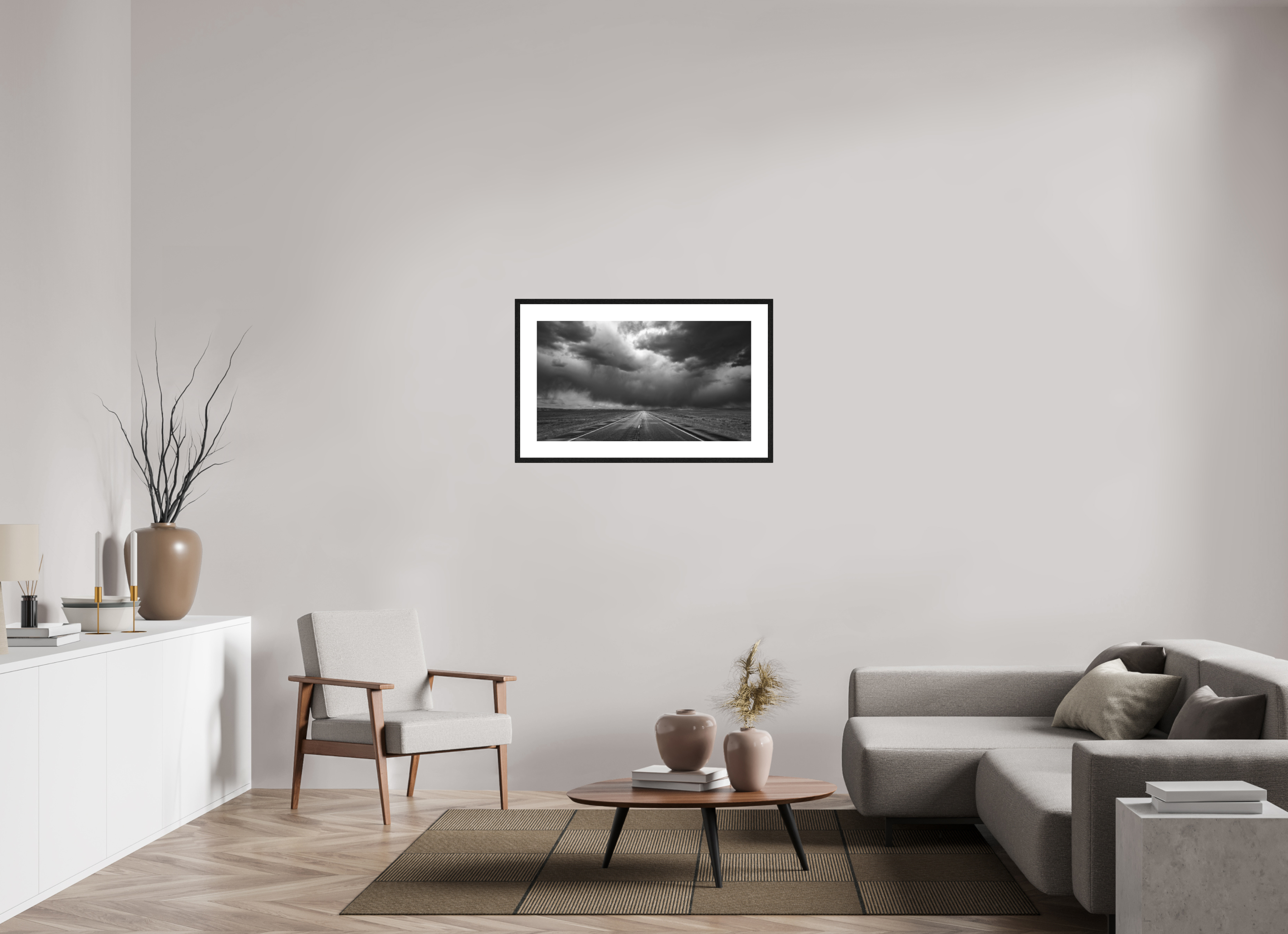 88,3 x 50 cm, Framed Passepartout (Hahnemühle Photo Rag Baryta) Into The Storm NEW